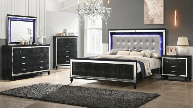 New Classic® Home Furnishings Valentino Black Full Panel Bed-1