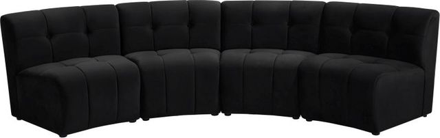 Meridian Furniture Limitless 4-Piece Black Velvet Modular Sectional-2