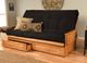 Kodiak Furniture Phoenix Suede Black/Butternut Queen Futon with Mattress and Storage Drawers-2