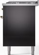 Ilve® Nostalgie II Series 60" Glossy Black Pro Style Dual Fuel Range-4