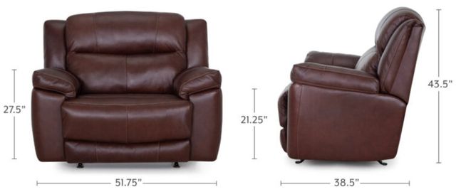 Franklin™ Lancaster Capri Chestnut Leather Power Rocker Recliner-2
