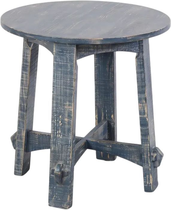 Sunny Designs™ Marina Ocean Blue Round End Table-0