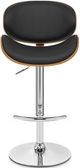Armen Living Naples Black/Chrome/Walnut Bar Stool-3
