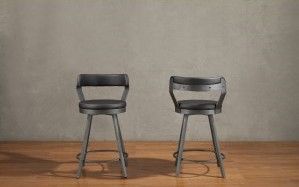 Mazin Furniture Appert Black/Dark Gray Swivel Counter Chair-3