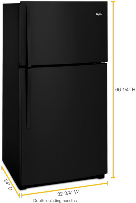 Whirlpool® 33" 21.3 Cu. Ft. Black Top Freezer Refrigerator-2