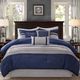 Olliix by Madison Park Blue Queen Palmer 7 Piece Comforter Set-0