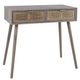A & B Home Gray Console Table with Two Woven Rattan Panels Drawers-0