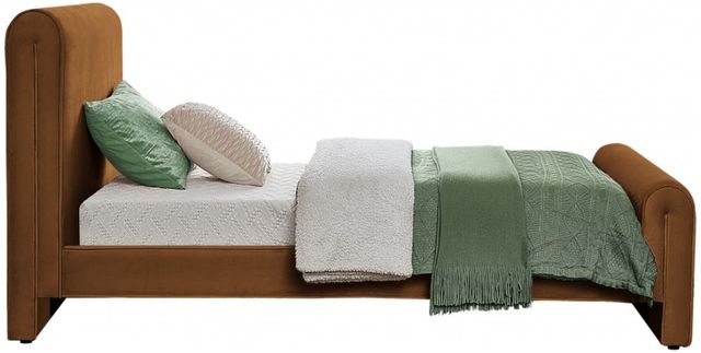 Meridian Furniture Sloan Saddle Twin Upholstered Panel Bed-2
