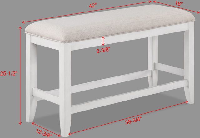 Crown Mark Wendy Gray/White Counter Bench-2