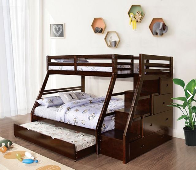 Furniture of America® Ellington Espresso Twin/Full Bunk Bed-2