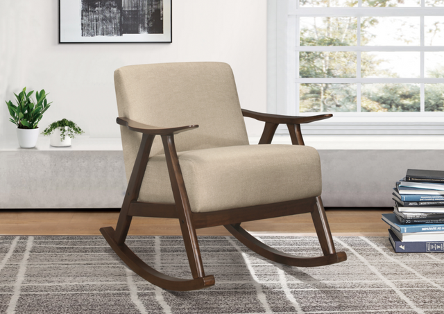 Fauteuil basculant revêtu de Mazin Furniture Waithe - Brun clair-4