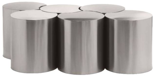 Meridian Furniture Dimple 6-Piece Silver 20" Modular Nesting Coffee Table Set-0