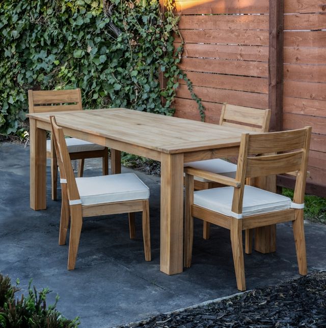 Linon Cannon 7-Piece Natural Wooden Outdoor Dinig Set-1