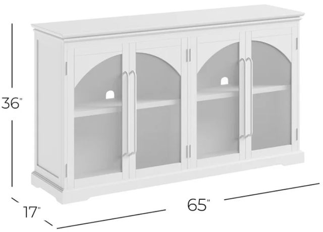 Jofran Inc. Archdale Antique White 4-Door Gothic Arch Accent Cabinet-2
