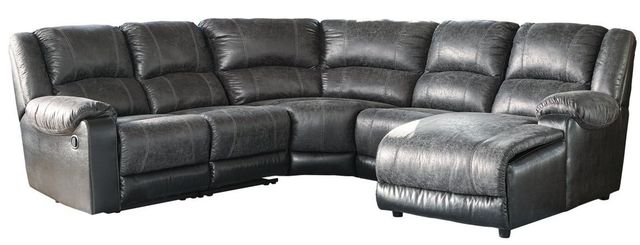 Signature Design by Ashley® Nantahala 5-Piece Slate Reclining Right-Arm Facing Sofa Sectional and Chaise-0