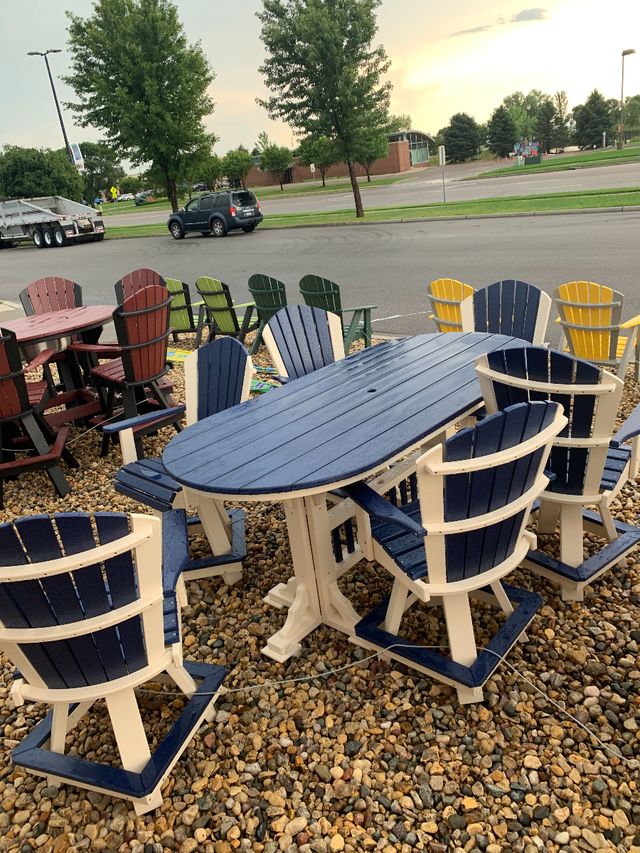 Creekside 7' Oval Counter Height Table with 6 Classic Back Swivel Counter Chairs, Smooth Colors-2