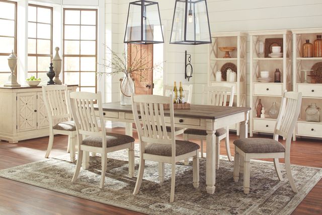 A beautiful 7 piece dining room set in a modern home A beautiful 7 piece dining room set in a modern home