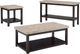 Elements International Kansas Espresso 3-Piece Beige/Espresso Occasional Table Set with Sofa Table-0