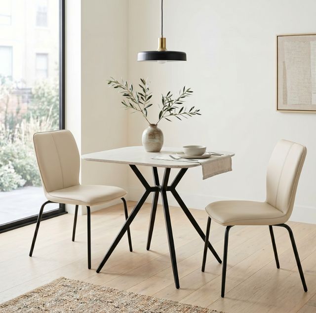 Cramco Stanton Pearl/Matte Black Dining Side Chair-1
