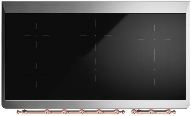 Ilve® Majestic III 48" Emerald Green Pro Style Induction Range with Triple Glass Door and Copper Trim-3
