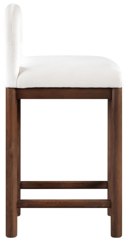 Meridian Furniture Conrad Brown Walnut/Cream Upholstered Counter Stool-2