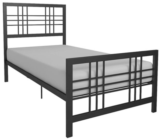 Signature Design by Ashley® Burbank 2-Piece Black Twin Youth Metal Bed Set-1