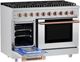 Hauslane HausPro 48" Stainless Steel Pro-Style Dual Fuel Range with Rose Gold Knobs-4