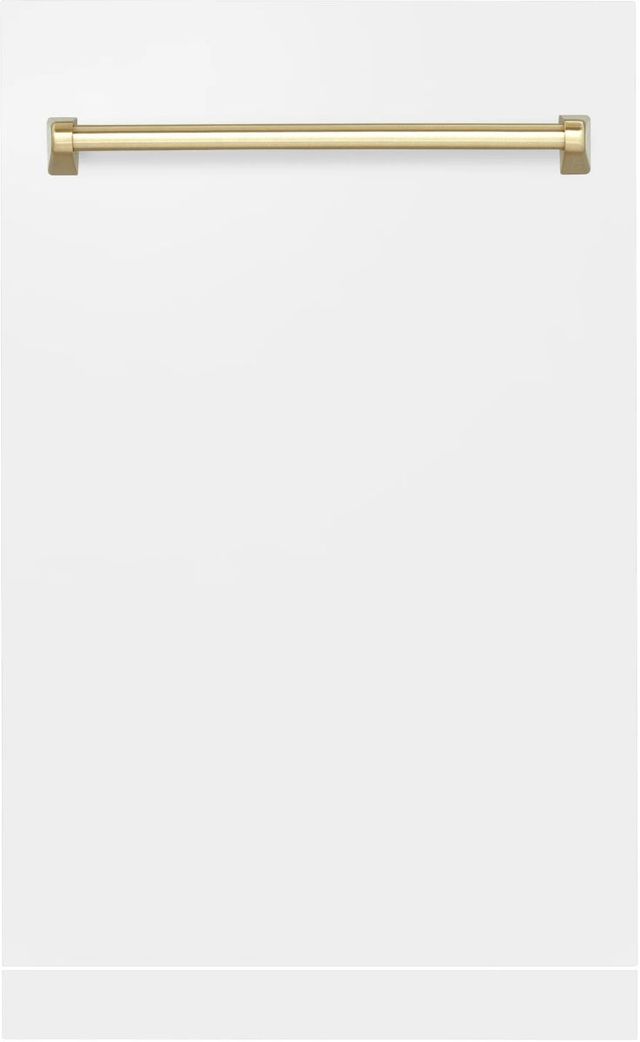 ZLINE Autograph Edition Tallac 18" White Matte Dishwasher Panel-1