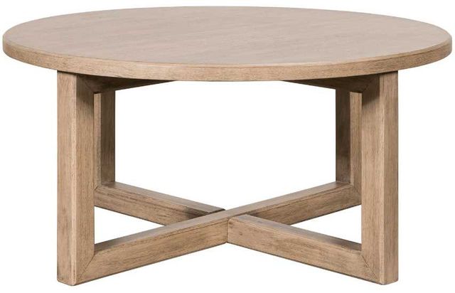 Liberty Furniture Proximity Place Barley Buff Round Cocktail Table-2