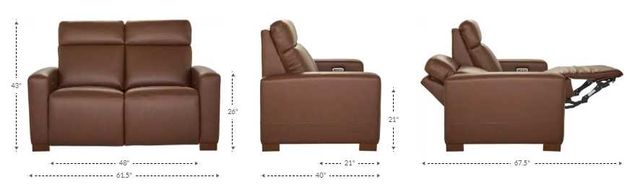 La-Z-Boy® Acadia Chestnut Leather Power Reclining Loveseat with Headrest-2