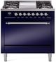 Ilve® Nostalgie II Series 36" Midnight Blue Pro Style Dual Fuel Range-0