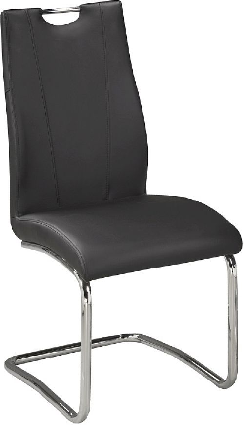Brassex Inc. Popper 2-Piece Black/Chrome Dining Chair Set-0