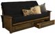 Kodiak Furniture Washington Suede Black/Rustic Walnut Queen Storage Futon with Mattress-0