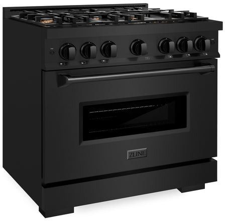 ZLINE Classic 36" Black Stainless Steel Pro Style Gas Range -2