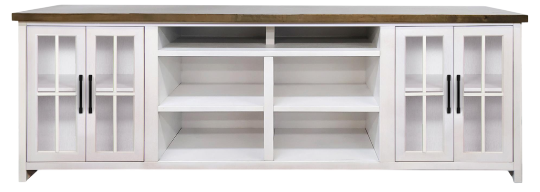 Legends Home Hampton Jasmin White 96" TV Stand - Thumbnail 2