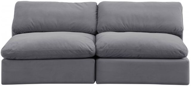 Meridian Furniture Comfy 2-Piece Gray Velvet Armless Sofa -1