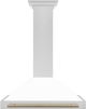 ZLINE Autograph Edition 36" White Matte Wall Mounted Range Hood with Champagne Bronze Handle-0