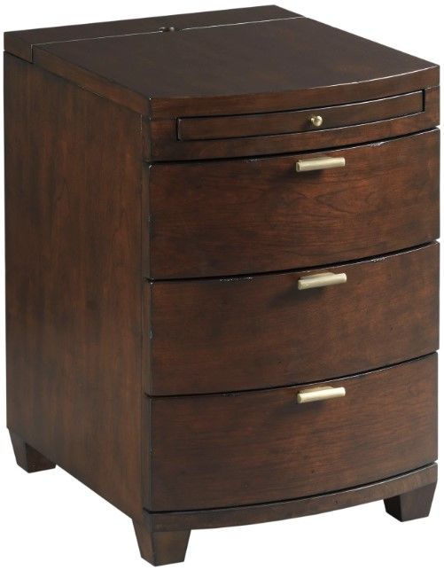 Hammary® Bowfront Cherry Chairside Table-0