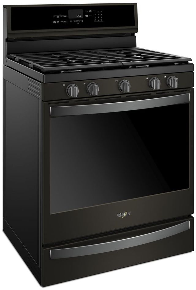 Whirlpool® 30" Fingerprint Resistant Black Stainless Steel Freestanding Gas Range-1
