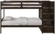 Elements International Sami Espresso Youth Twin Over Twin Step Bunk Bed with Right Headboard-2