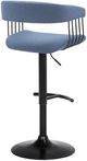 Armen Living Calista Black/Blue Adjustable Bar Stool-2