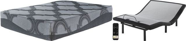 Sierra Sleep® by Ashley® 2-Piece 12" Hybrid and Better Adjustable Base Queen Mattress Set-0