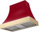 AGA Cascade 36" Piccadilly Red Wall Mounted Range Hood with Polished Brass Trim-0