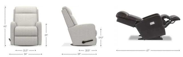 La-Z-Boy® Finley Stone Leather Manual Swivel Gliding Recliner-2