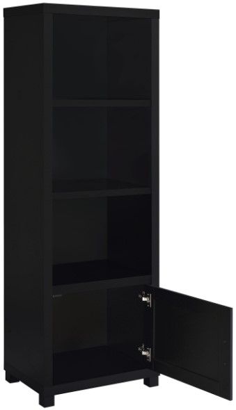 Coaster® Jupiter Black Media Tower Bookcase with Storage Cabinet-1