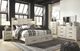 Signature Design by Ashley® Cambeck Whitewash King Panel Bed with 2 Storage Drawers-3