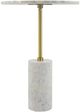 A & B Home Brass Inlay Round Table with Marble Base-1