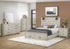 Monarch Specialties Inc. Bleached Oak Queen Panel Bed with 2 Lights and USB-1