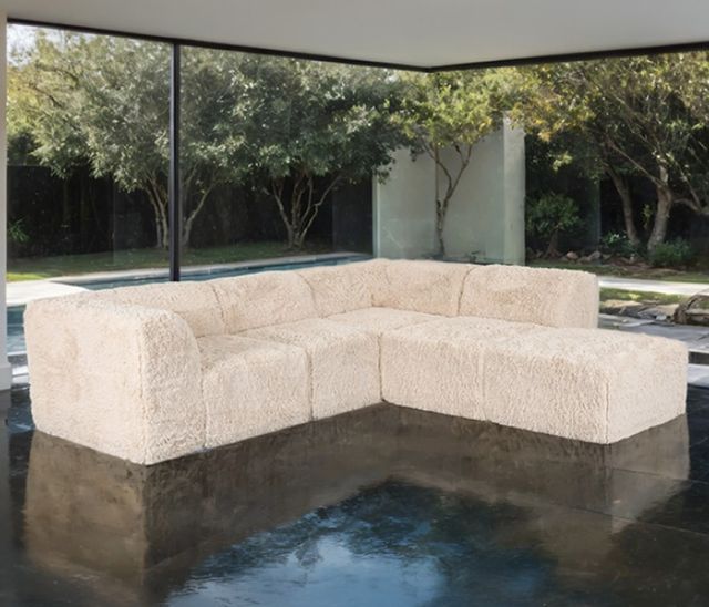 Furniture of America® Nappi Sand L-Shape Sofa Sectional-1