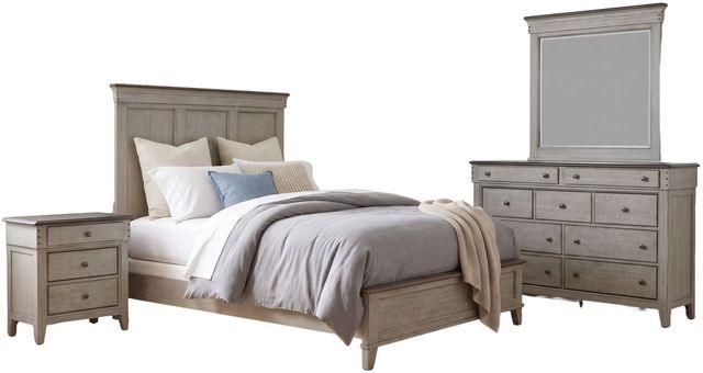 Liberty Furniture Ivy Hollow 4-Piece Dusty Taupe/Weathered Linen Queen Panel  Bedroom Set-0